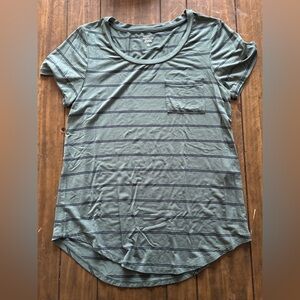 Market & Spruce Olive Striped Tee
